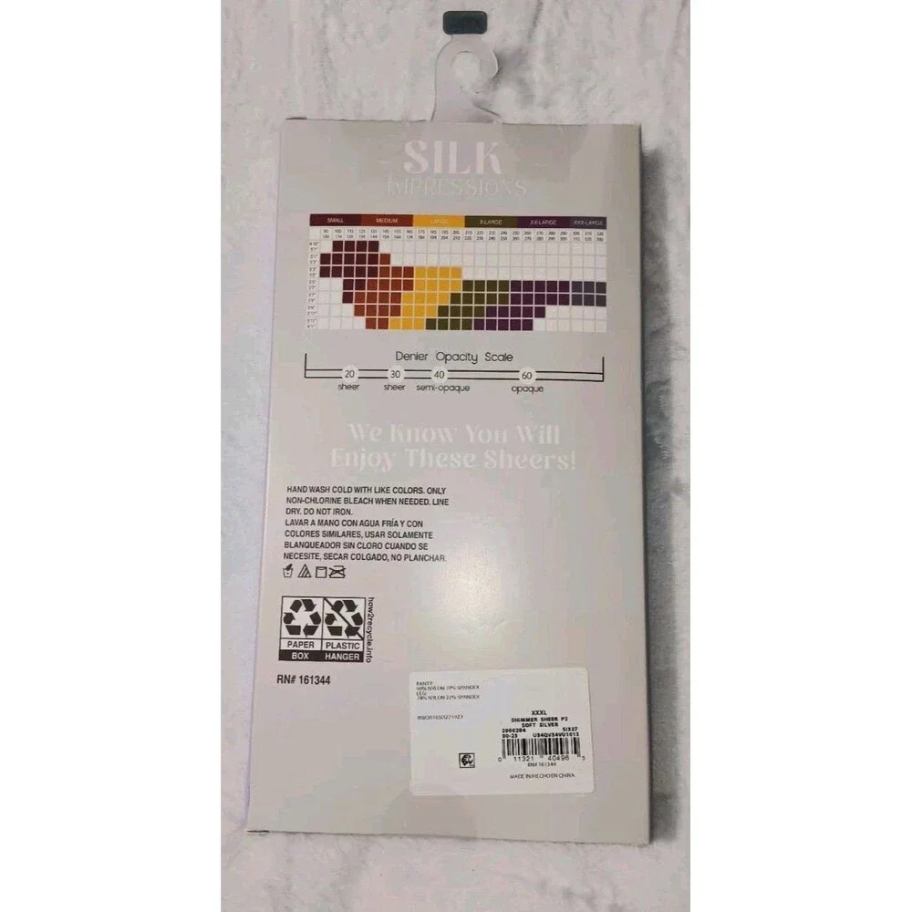 Silk Impressions Pantyhose 2 Pack 3XL Beige 20 Denier Shimmer Sheer high waisted